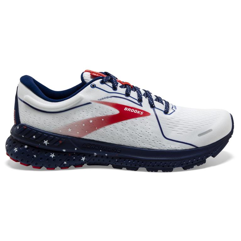 Brooks Adrenaline GTS 21 Women's Road Running Shoes - White/Blue/Red (71904-ABHV)